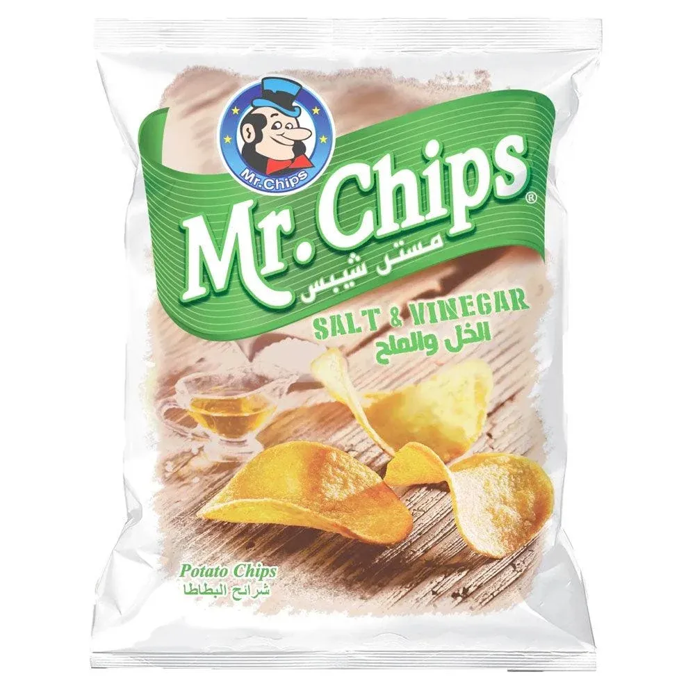 MR.CHIPS SALT &VENIGER 80G - مستر شيبس بالخل والملح 80جم