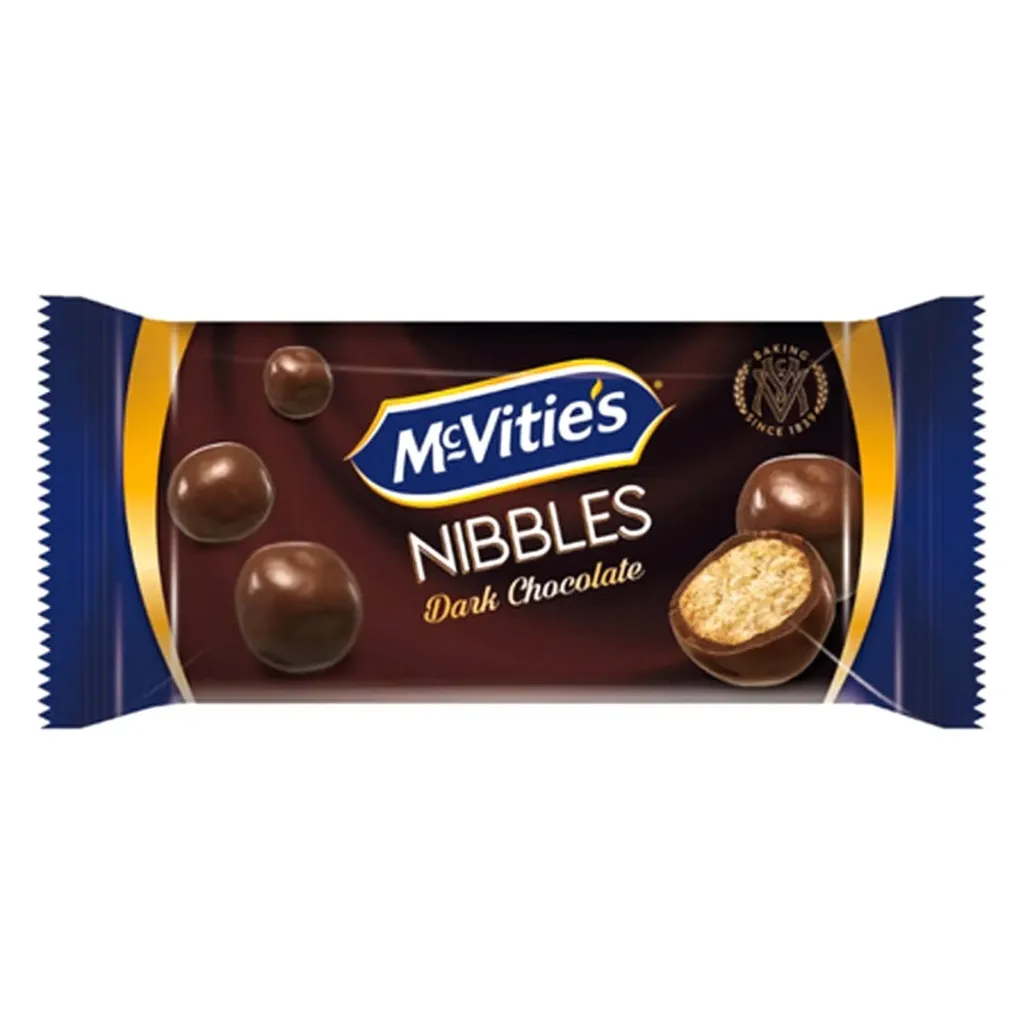 MCVITIES NIBBLES DARK CHOCOLATE 37 G - مكفيتيز نيبلز بالشوكولاتة الداكنة 37 جم
