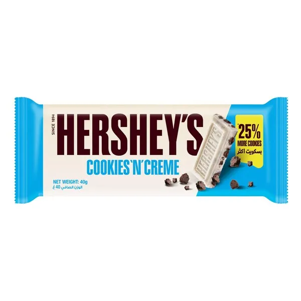 HERSHY'S COOKIES 'N' CREAM 12*24*40G - هارشيس كوكيس كريمه 40جم