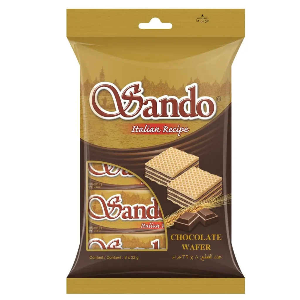 SANDO WAFER CHOCO 8*32G - ويفر بطعم الشيكولاته 8*32جرام