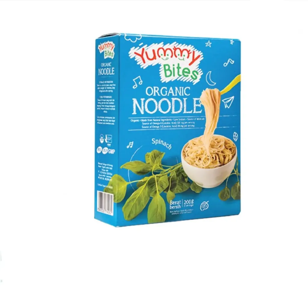 YB ORGANIC NOODLE SPINACH 200 G - يامى بايتس اورجانيك نودلز سبانخ 200  جم