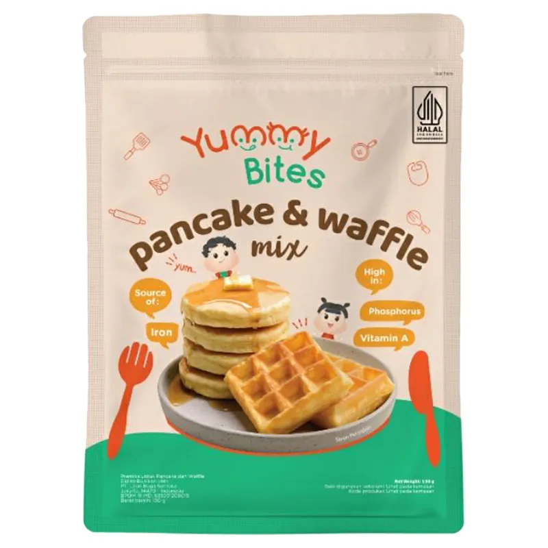 YB MIX PANCAKE AND WAFFLE 130 G - يامى بايتس خليط البانكيك والوافل 130  جم