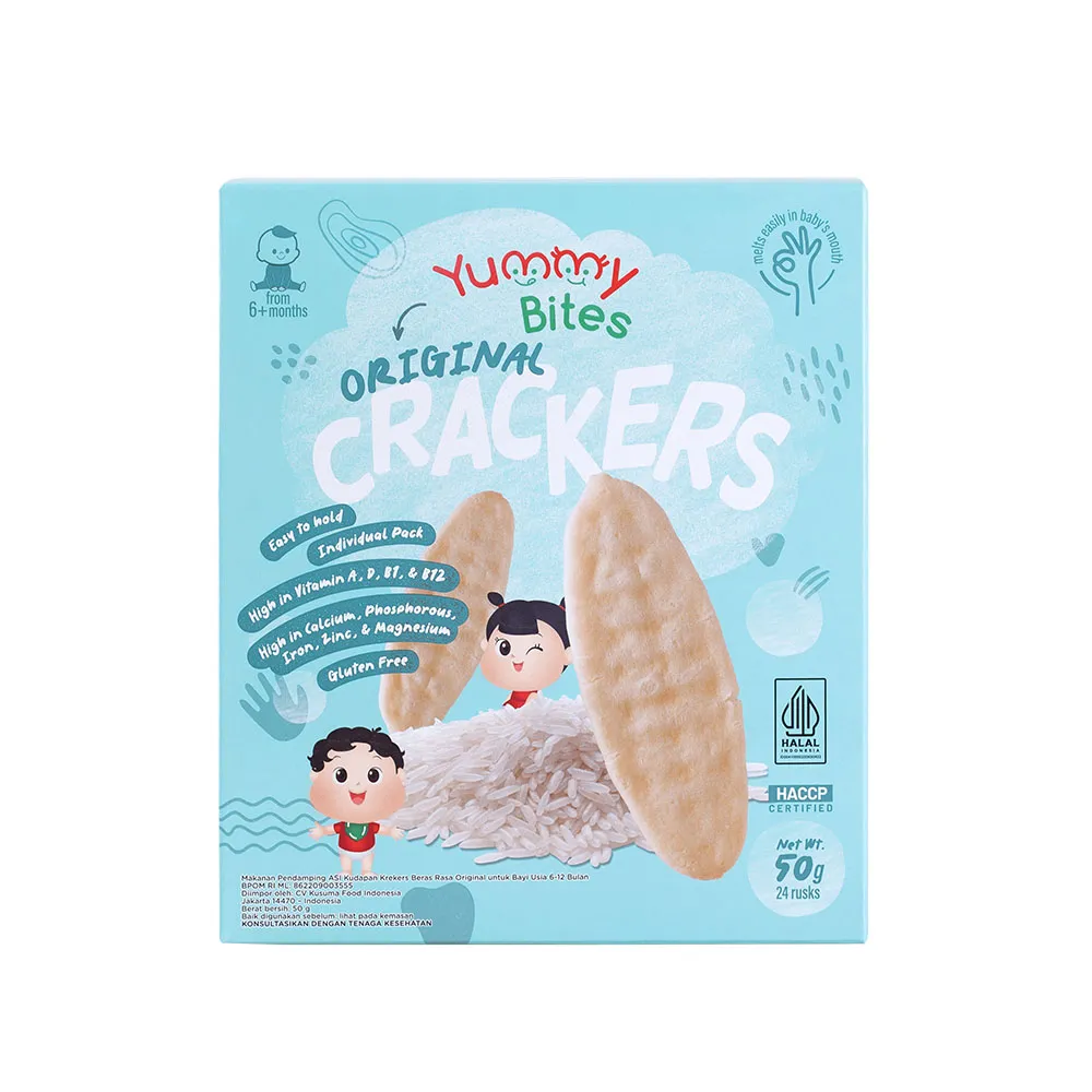 YB RICE CRACKERS ORIGINAL 50 G - يامى بايتس مقرمشات الارز 50  جم