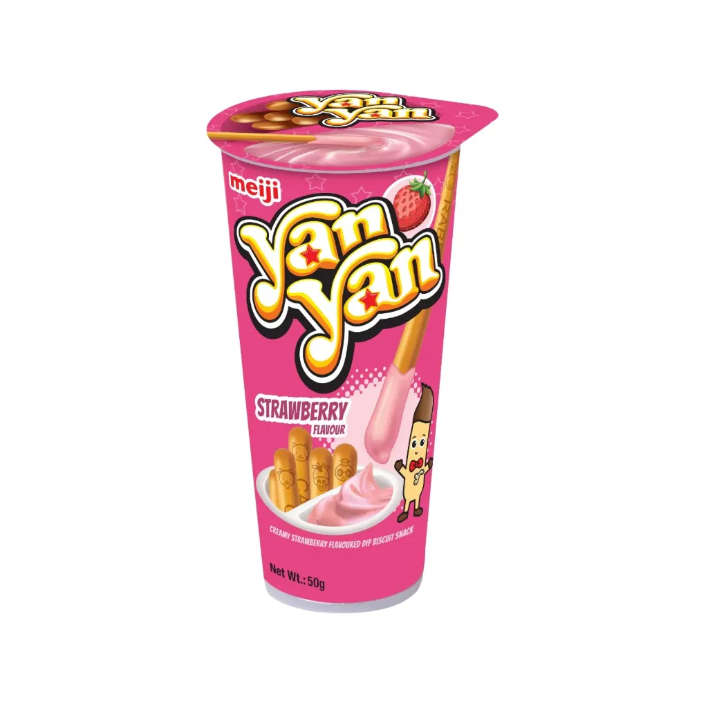 اصابع بسكويت بالفراولة 50 جرام/YAN YAN CUP STRW 8*10*50G