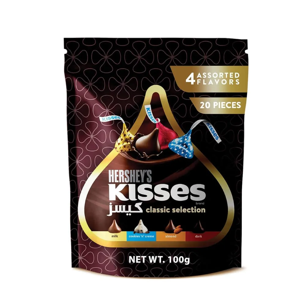 هيرشيز كيسز كلاسيك سليكشن 100  جرام/HERSHEY'S KISSES CLASSIC SELECTION 100 G