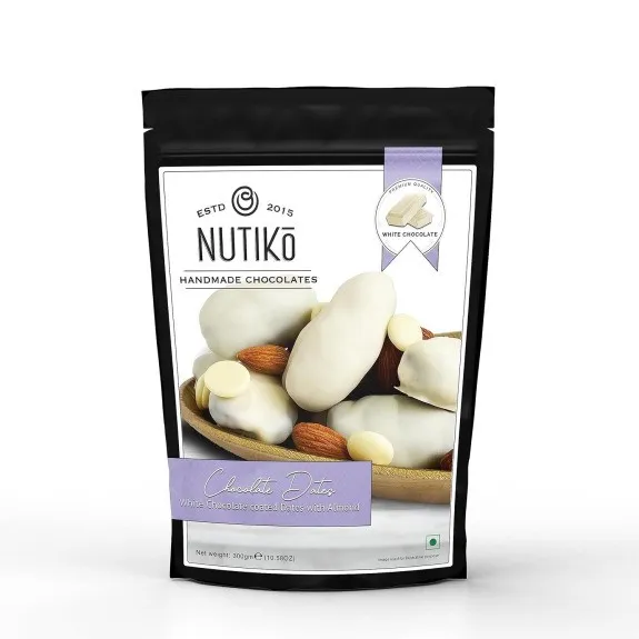نوتيكو تمر الشيكولاتة البيضاء مع اللوز 300  جم/NUTIKO WHITE CHOCOLATE DATES WITH ALMONDS 300 G