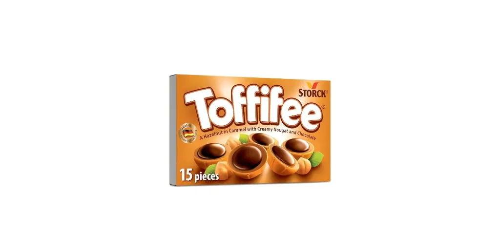 توفيفا بندق بالكراميل والشيكولاتة والنوجا 125 جم/TOFFIFEE A HAZELNUT IN CARAMEL WITH CREAMY NOUGAT AND CHOCOLATE 125 [L