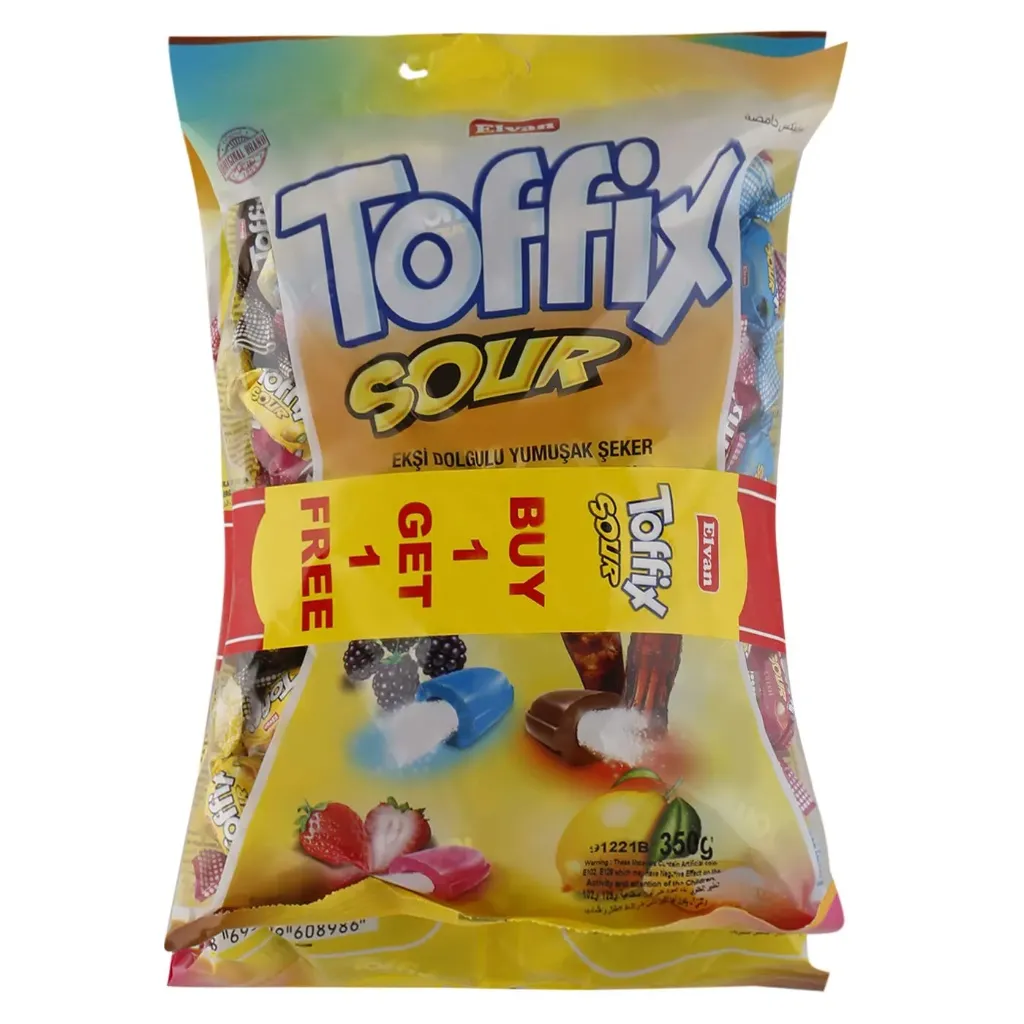 حلوى ايلفن توفيكس سور الفواكة 2*300 جم/ELVIN TOFFIX SOUR FRUITS 2*300 G