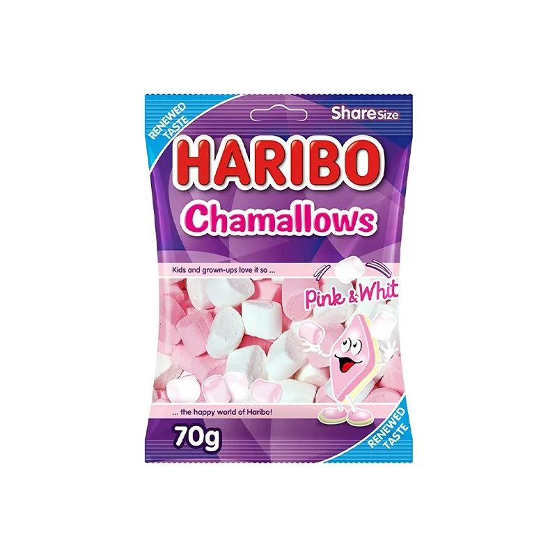 هاريبو مارشميلو بينك اند وايت 70  جم/HARIBO CHAMALLOWS PINK & WHITE 70 G