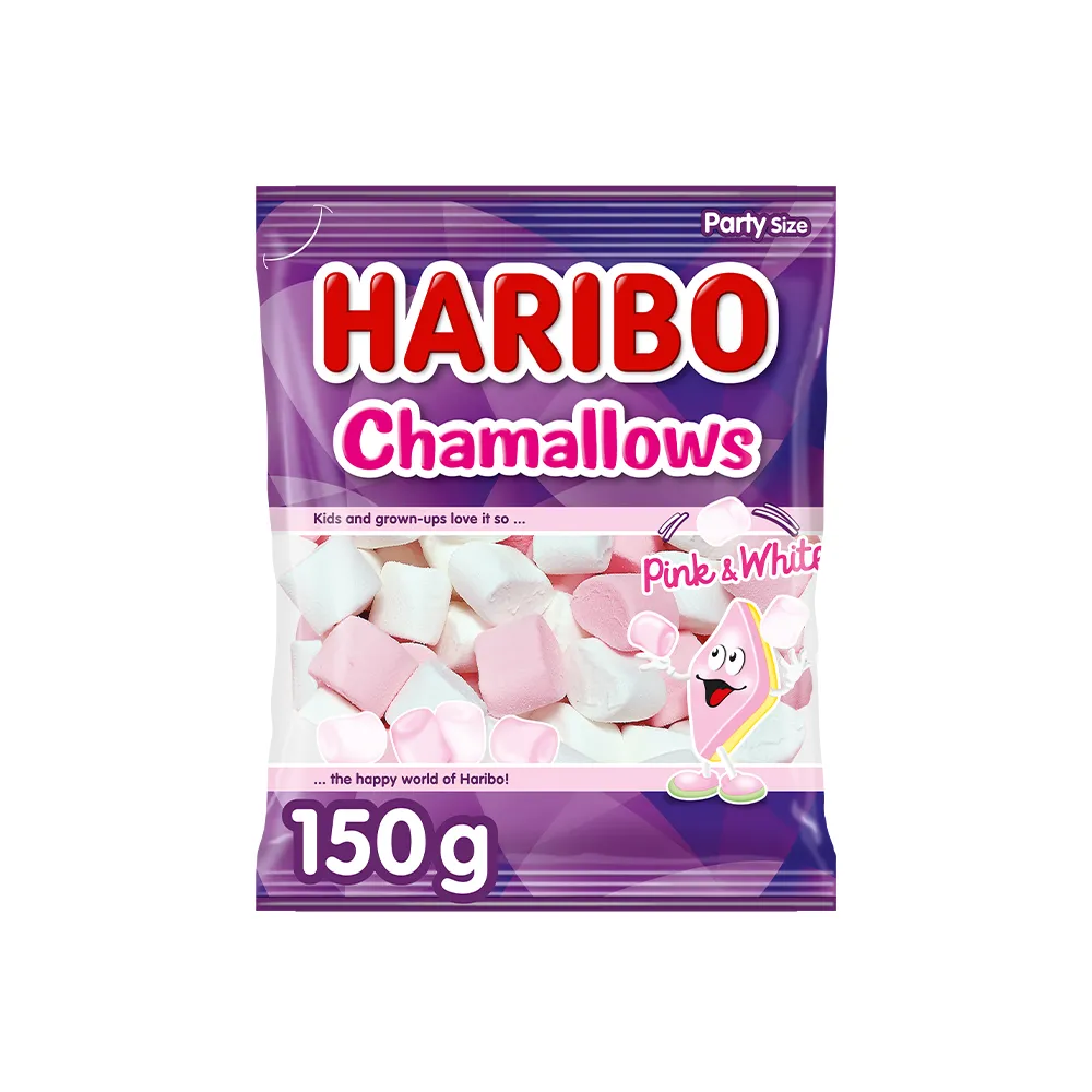 هاريبو مارشميلو بينك اند وايت 150جم/HARIBO CHAMALLOWS PINK & WHITE 150 G