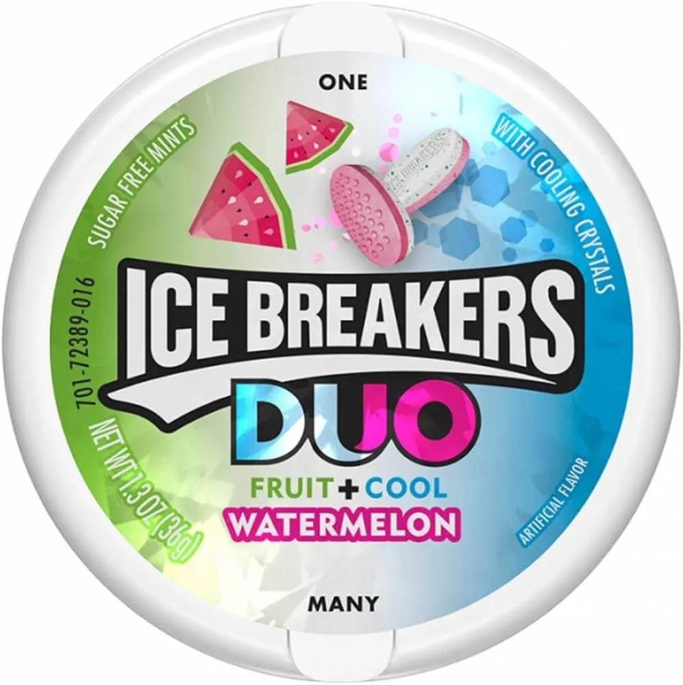 ايس بريكر دو البطيخ 42جم*8/ICE BREAKERS DUO FRUIT + COOL WATERMELON 42 G*8
