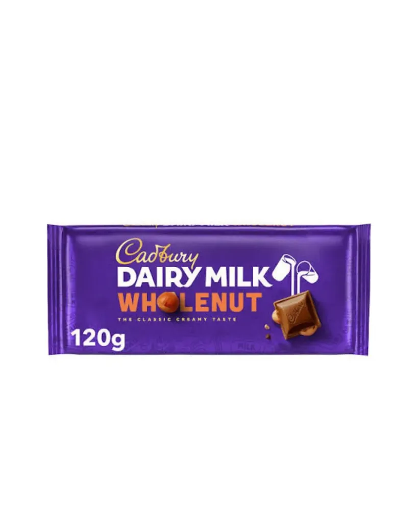 كادبورى ديرى ميلك بالمكسرات الكاملة 120 جم/CADBURY DAIRY MILK WHOLE NUT 120 G