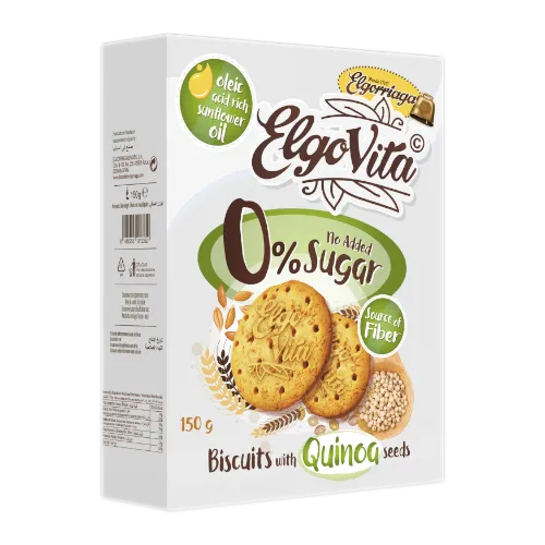 بسكويت ببذور الكينوا بدون سكر 150  جم/ELGOVITA  SUGAR FREE BISCUITS WITH QUINOA 150 G