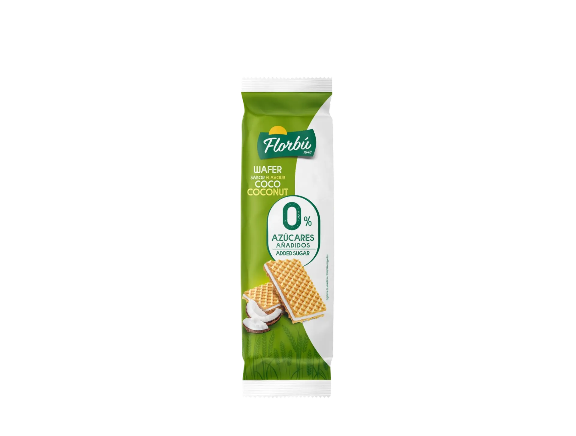 فلوربو ويفر جوز الهند بدون سكر 150  جم/FLORBU NO SUGAR WAFER COCONUT 150 G