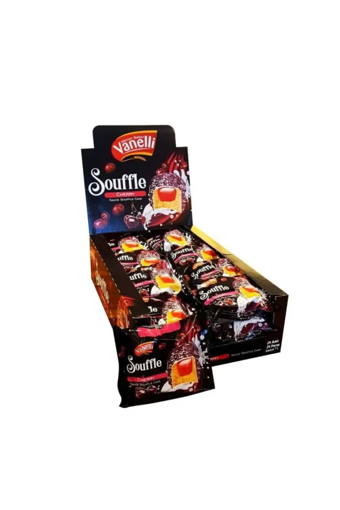 فانيلى سوفل كيك بالكرز 40جم*24/VANELLI SOUFFLE CHERRY CAKE 40 G*24