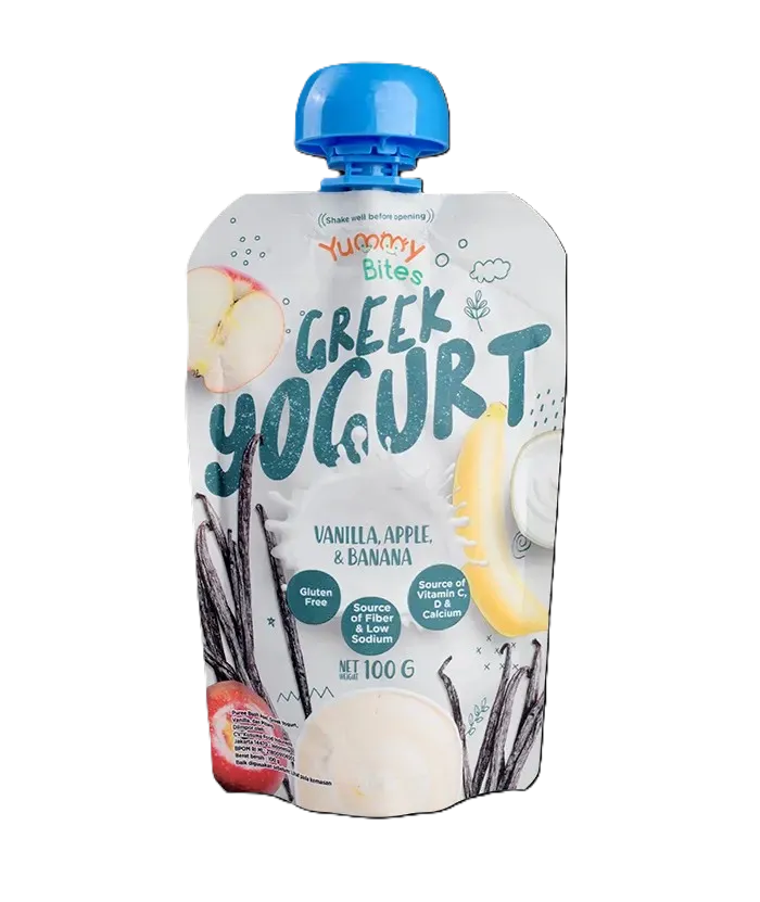 يامى بايتس زبادى يونانى بالفانيلا والتفاح والموز 100 جم/YUMMY BITES GREEK YOUGRT VANILLA,APPLE,BANNA 100 G
