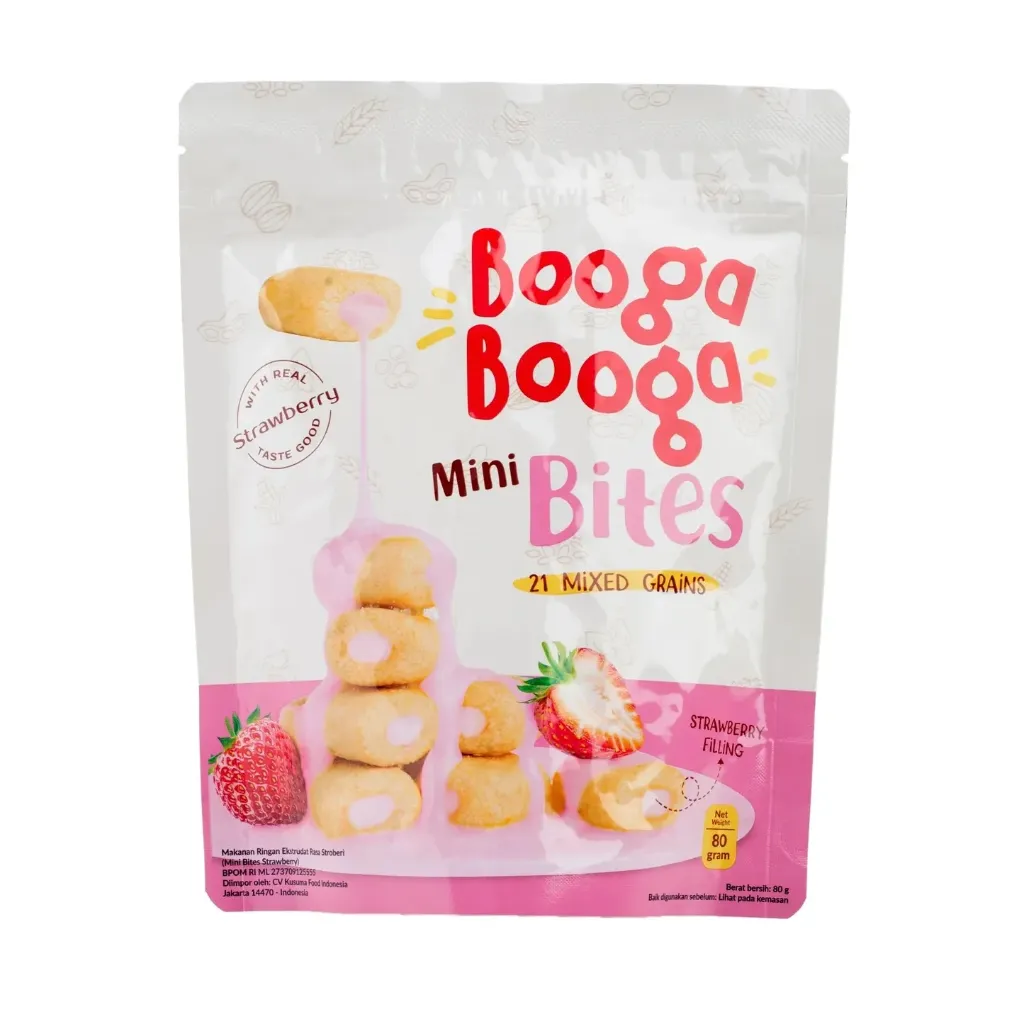 بوجا بوجا مينى بايتس بالفراولة 80 جرام/BOOGA BOOGA MINI BITES WITH REAL STRAWBERRY 80 G