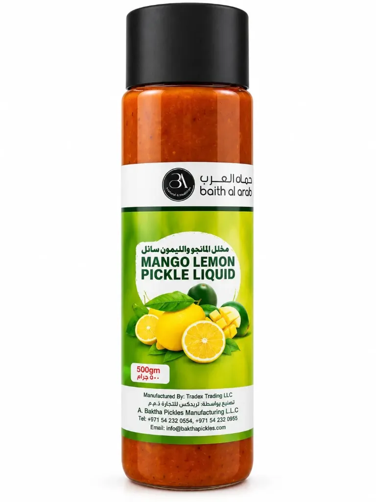 مخلل الليمون والمانجو السائل 500  جم/MANGO LEMON PICKLE LIQUID 500 G