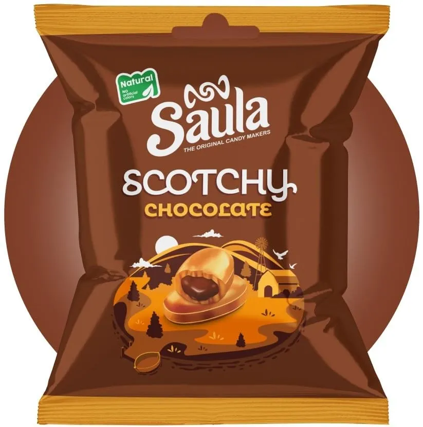 ساولا بنبون بطعم الزبدة محشو بكريمة الشوكولاتة 480 جم/SAULA SCOTCHY CHOCOLATE 480 G