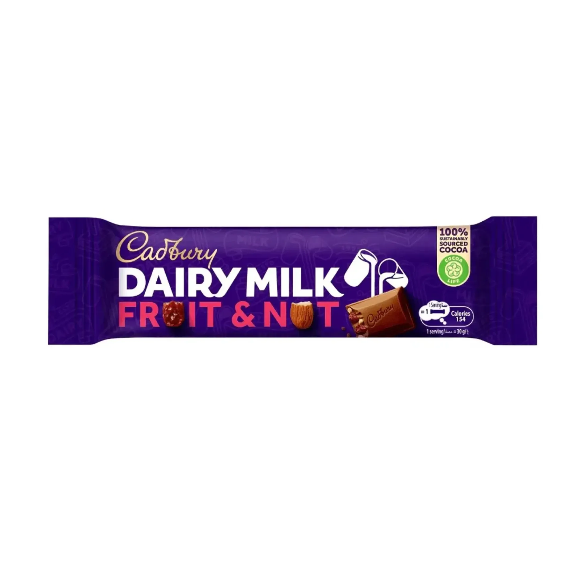 كادبورى ديرى ميلك فروت اند نوت 30 جم*12/CADBURY DAIRYMILK FRUIT&NUT 30G*12