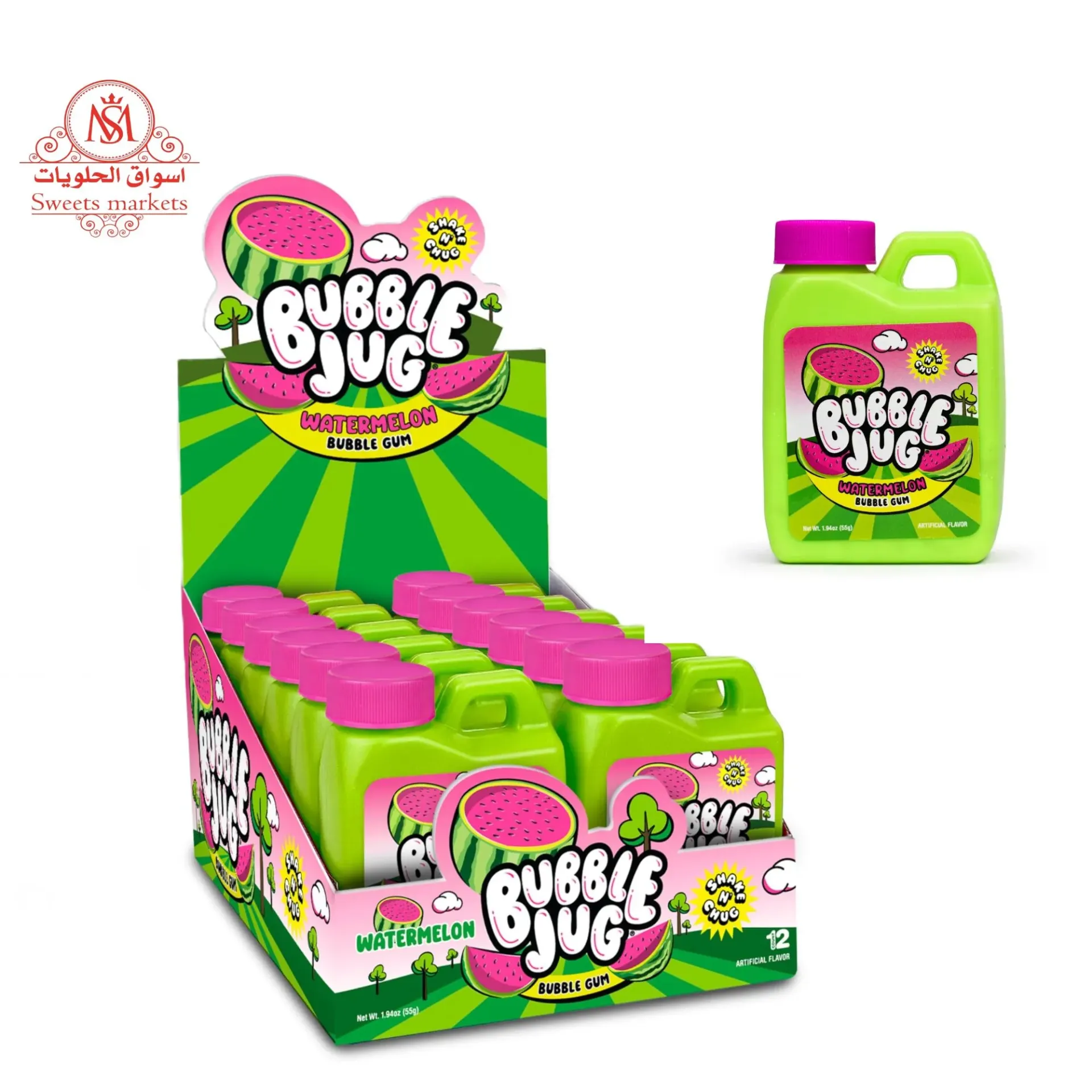 بابل جك نكهة بالبطيخ  55  جم/BUBBLE JUG WATERMELON  44 G
