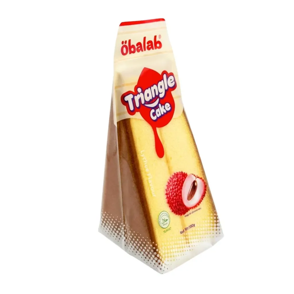 اوبالاب كيك مثلث بنكهة الليتشى 100  جم TRAINGLE CAKE LYCHEE 100GM