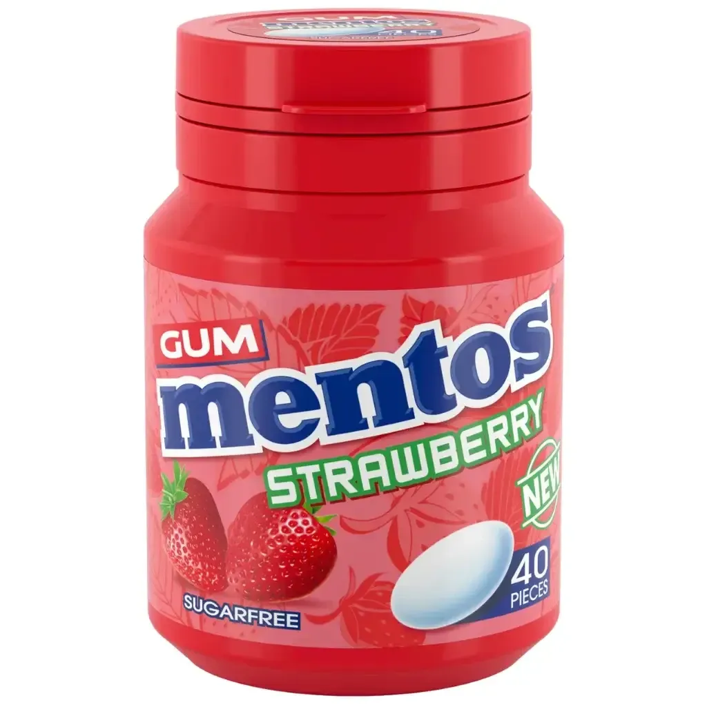 MENTOS STRAWBERRY GUM 56G - علك منتوس فراولة 56ج