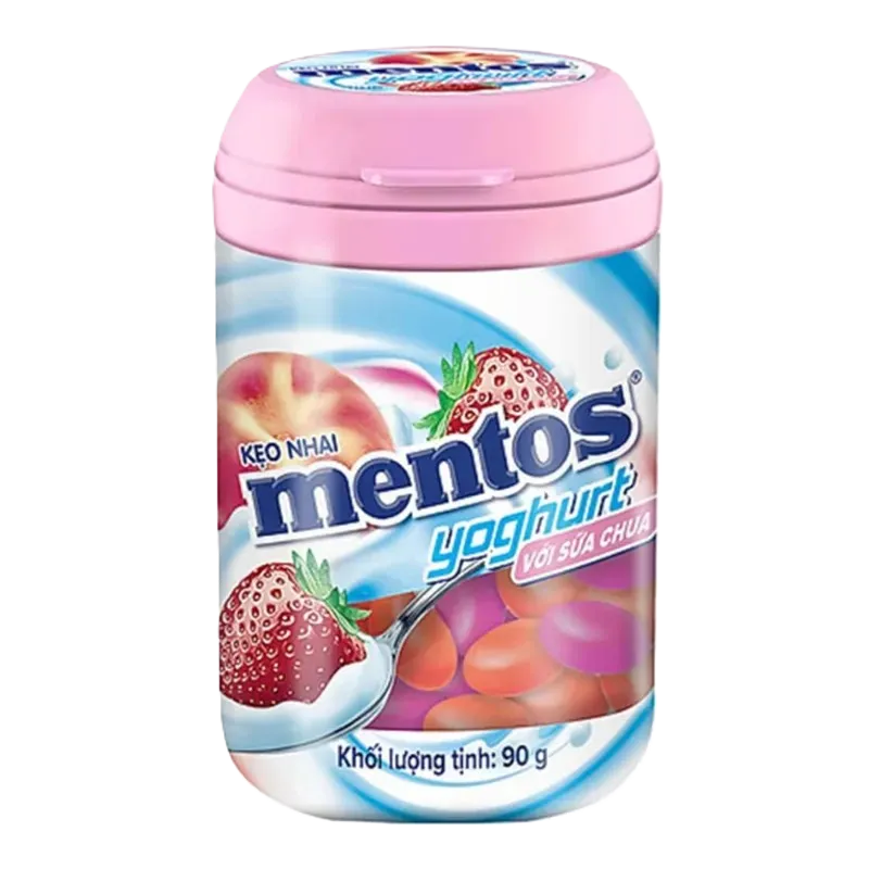 منتوس نكهة الزبادى والفراولة والخوخ 90  جم/MENTOS YOUGRT PEACH & STRAWBERRY 90 G