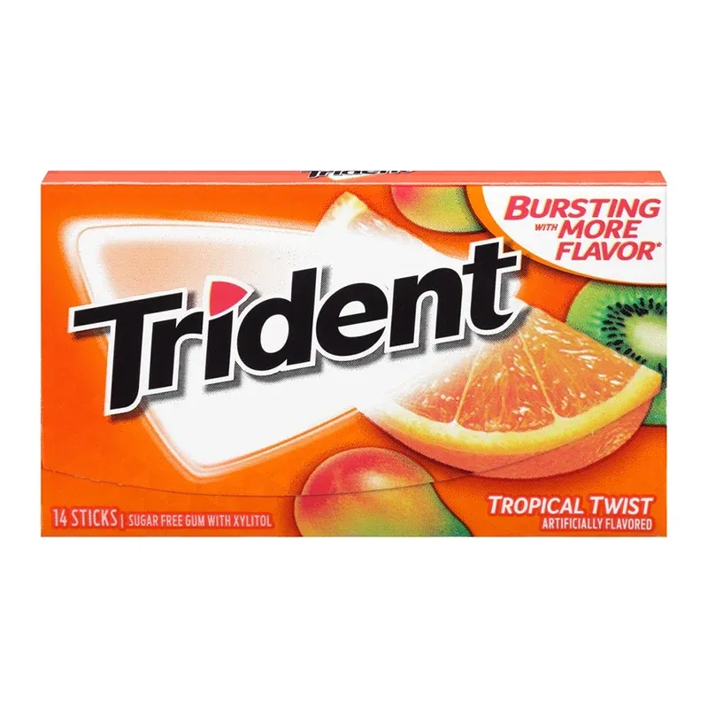 TRIDENT STRAWBERRY&LEMON GUM 14 STICKS - علك ترايدنت الفراولة والليمون 14 ستيكس