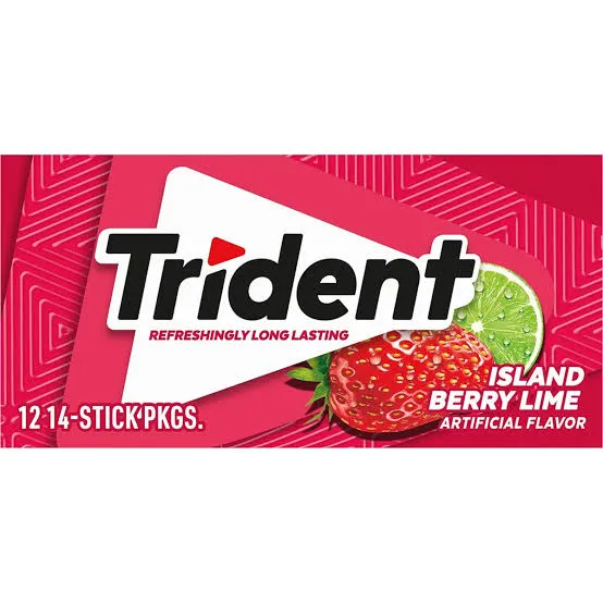 TRIDENT STRAWBERRY&LEMON GUM 14 STICKS - علك ترايدنت الفراولة والليمون 14 ستيكس