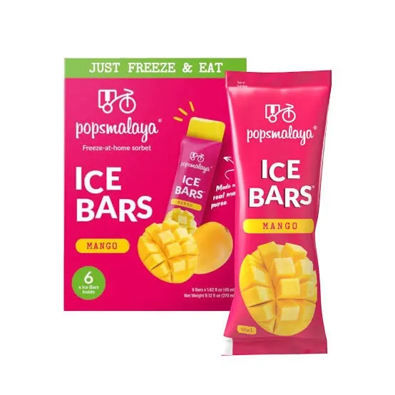 بوبس مالايا اصابع مثلجات المانجو 45  مل*6 POPSMALAYA ICE BARS MANGO 45 ML*6