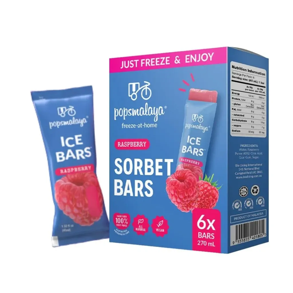 بوبس مالايا اصابع مثلجات التوت 45 مل*6 POPSMALAYA ICE BARS RASPBERRY 45 ML*6