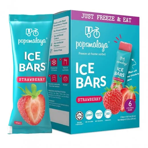 بوبس مالايا اصابع مثلجات الفراولة 45 مل*6 POPSMALAYA ICE BARS STRAWBERRY 45 ML*6
