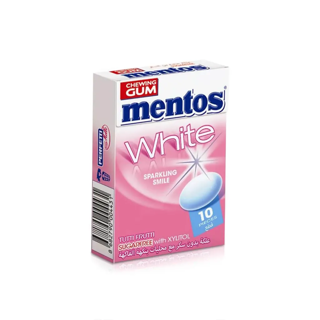 منتوس وايت نكهة التوتى فروتى 14.5*12/MENTOS WHITE TUTTI FRUTTI 14.5*12