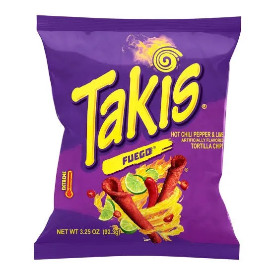 تاكيس فويقو بالفلفل الحار والليمون 92.3  جم/TAKIS FUEGO HOT CHILLI & LEMON 92.3 G