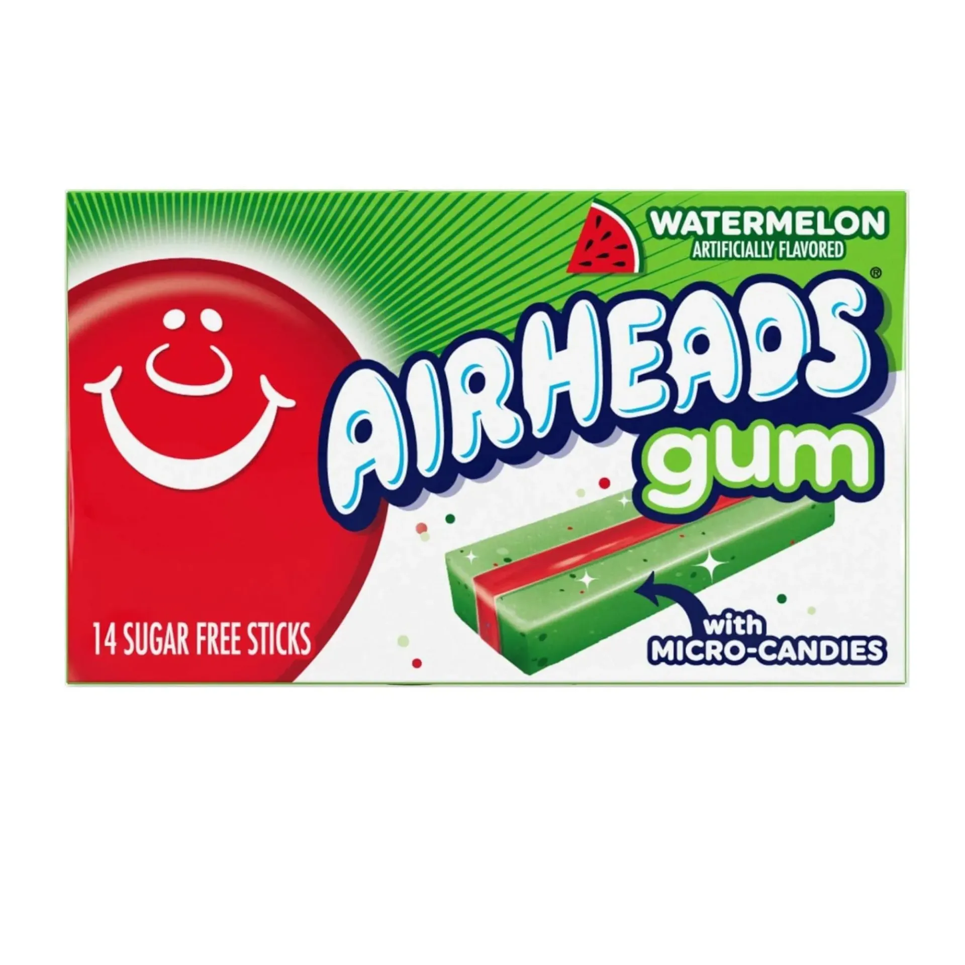 اير هيدز علك نكهة البطيخ 14 عود/AIR HEADS GUM WATERMELON 14 STICKS