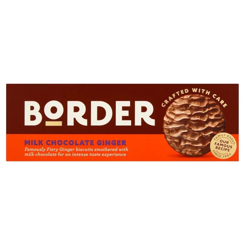 بسكويت بوردر بشوكولاتة الحليب والجنزبيل 150 جم/BORDER MILK CHOCOLATE GINIED 150 G
