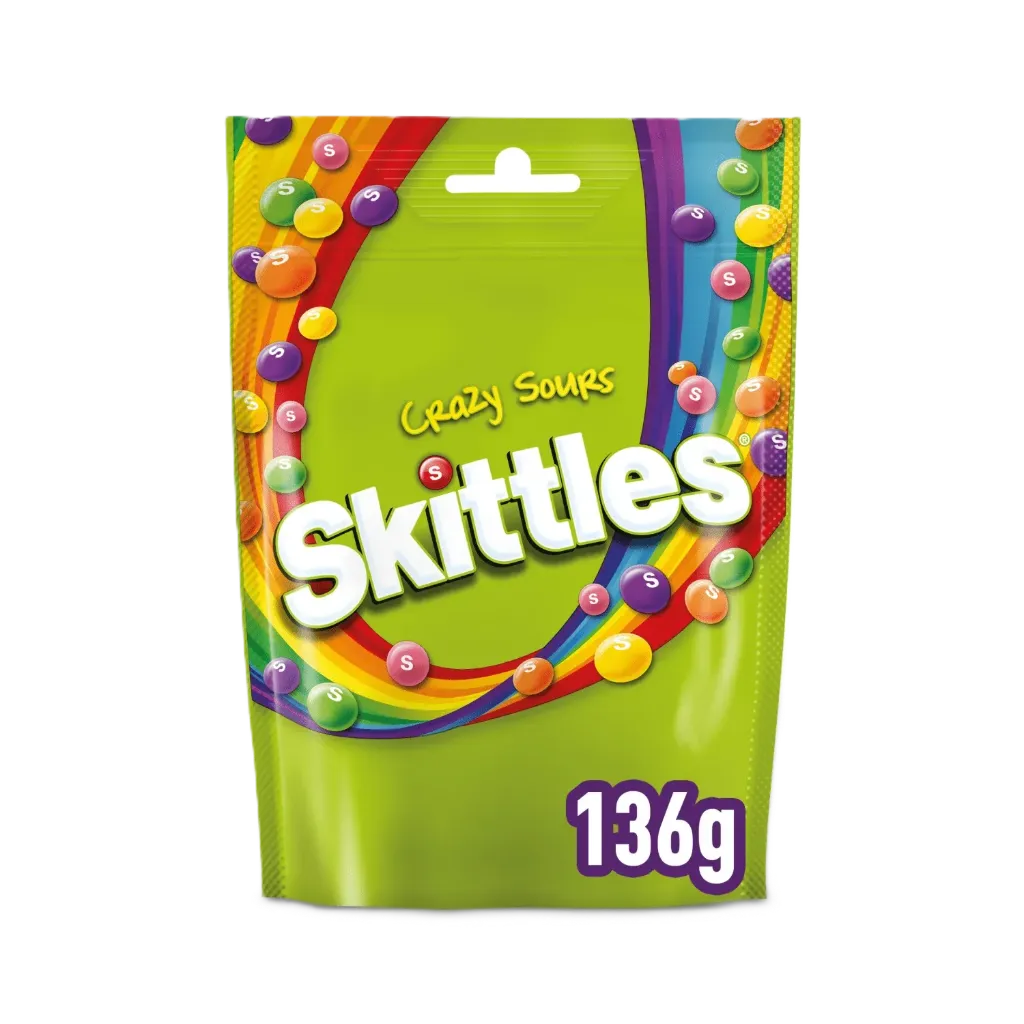 سكيتاز كريزى سور 136  جم/SKITTLES CRAZY SOUR 136 G