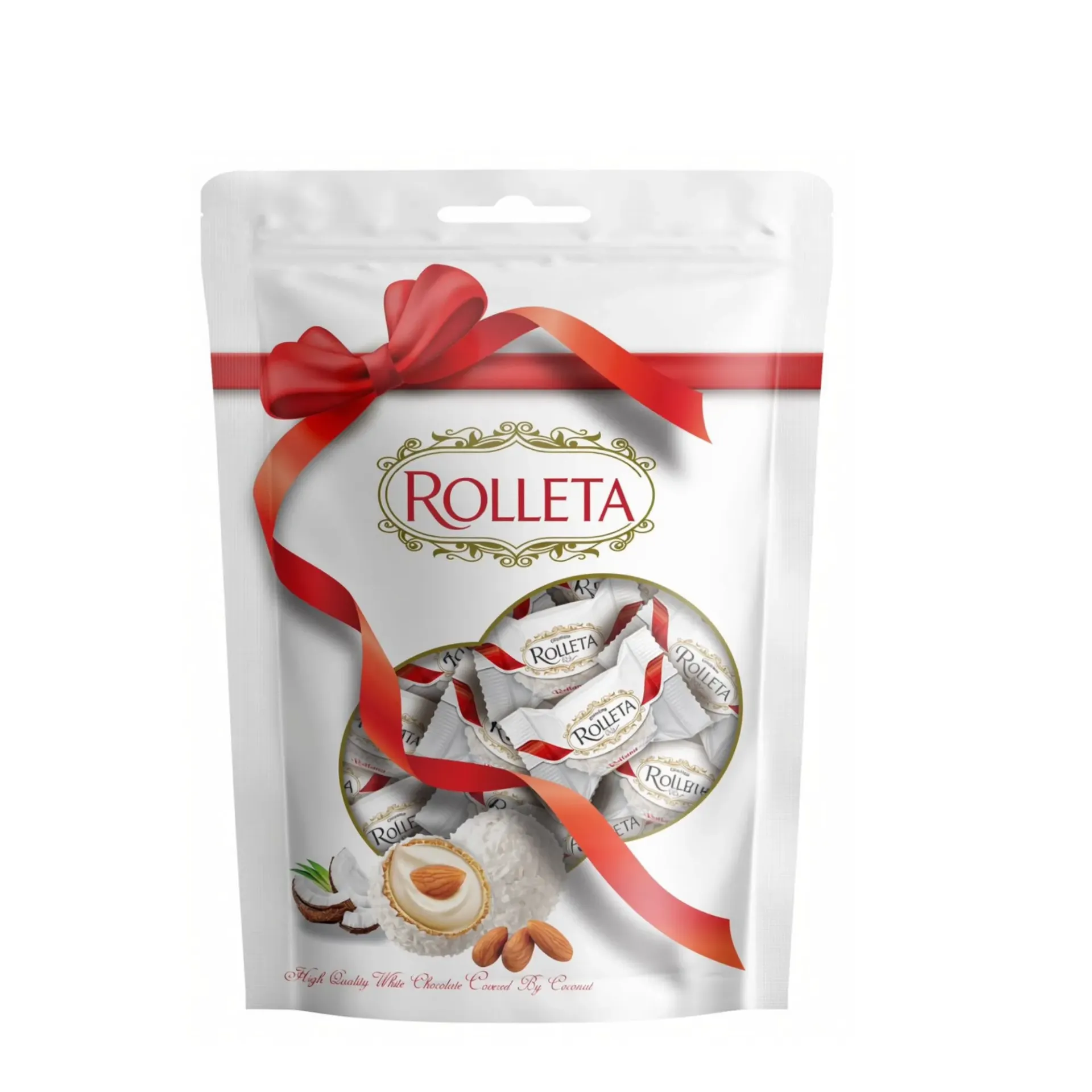 روليتا ترافيل الشوكولاتة البيضاء مغطى بجوز الهند240  جم/ROLLETA WHITE CHOCOLATE TRUFFLES COATED WITH SHERDDED COCONUT 240 G