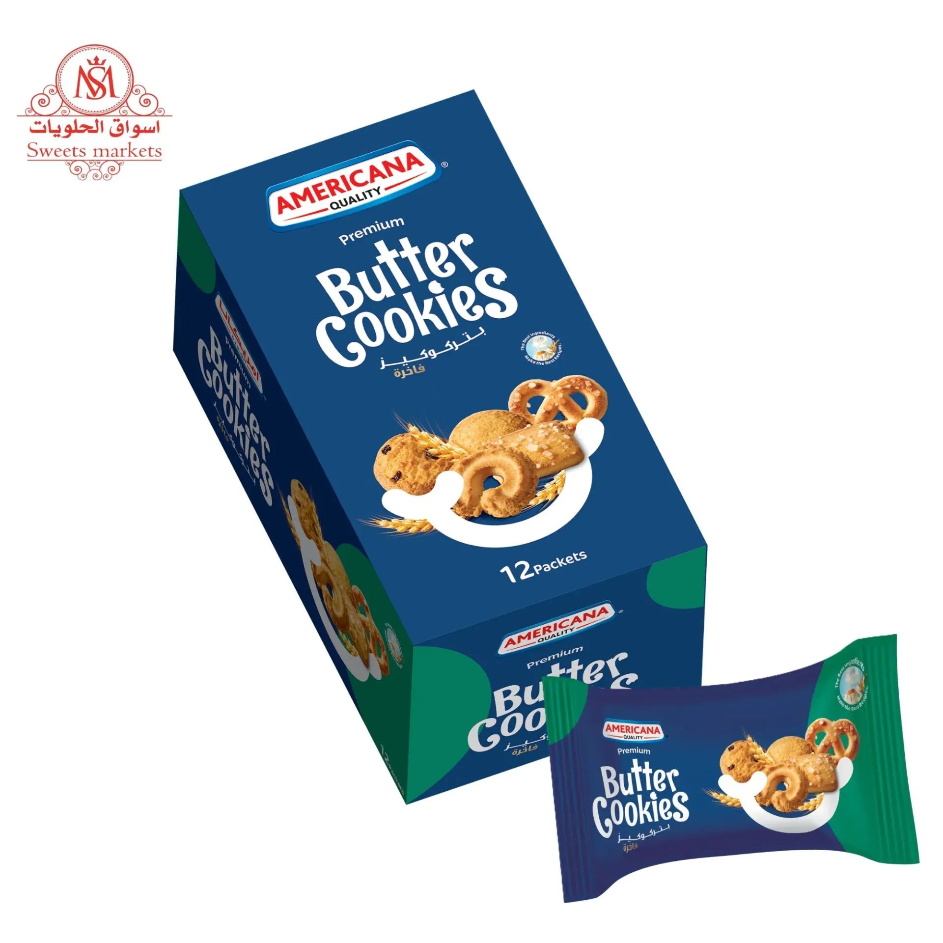 أمريكانا كوكيز الزبدة 12*44 جم/AMERICANA BUTTER COOKIES12*44 G