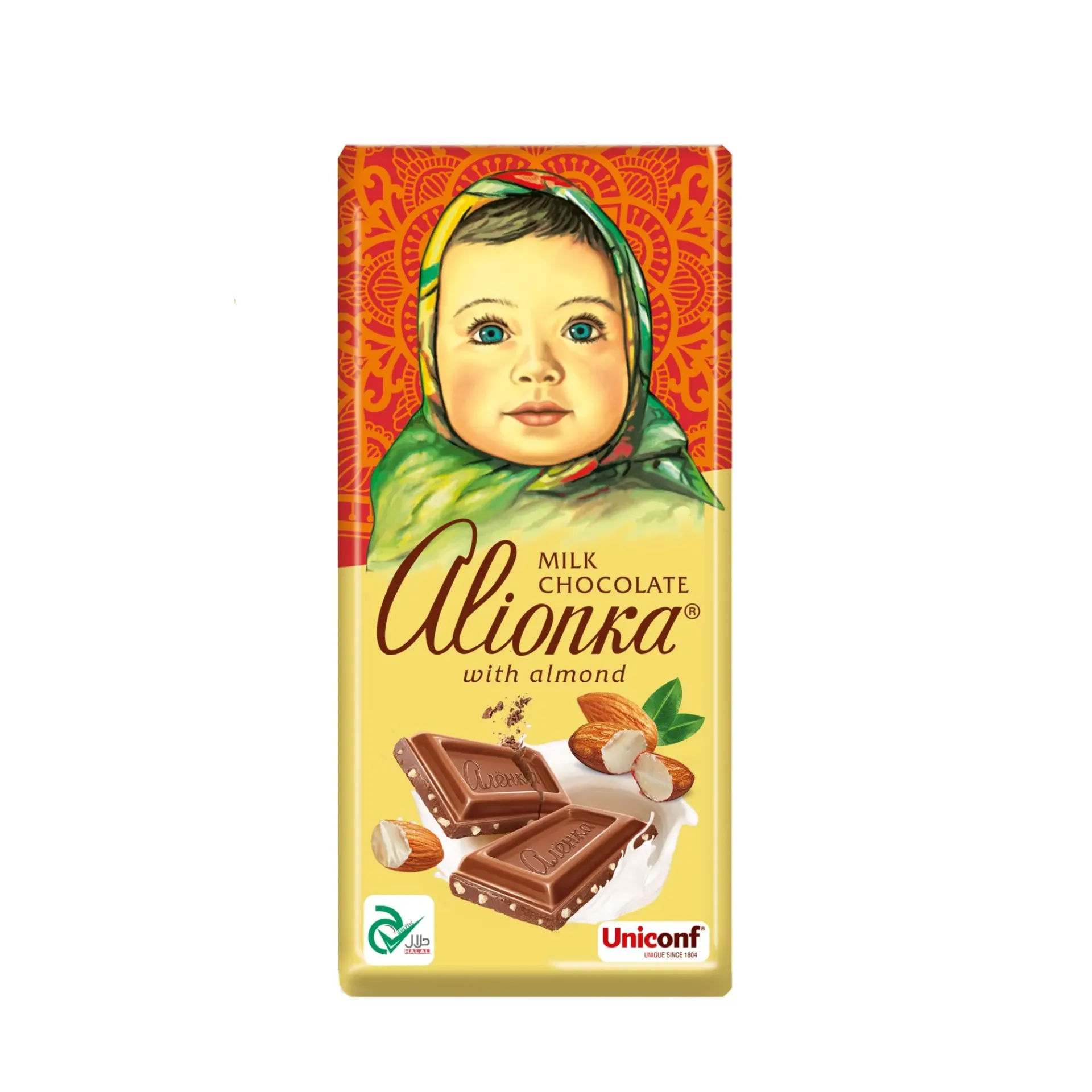 أليونكا شوكولاتة حليب باللوز 75  جم/ALIONKA MILK CHOCLATE WITH ALMONDS  75 G