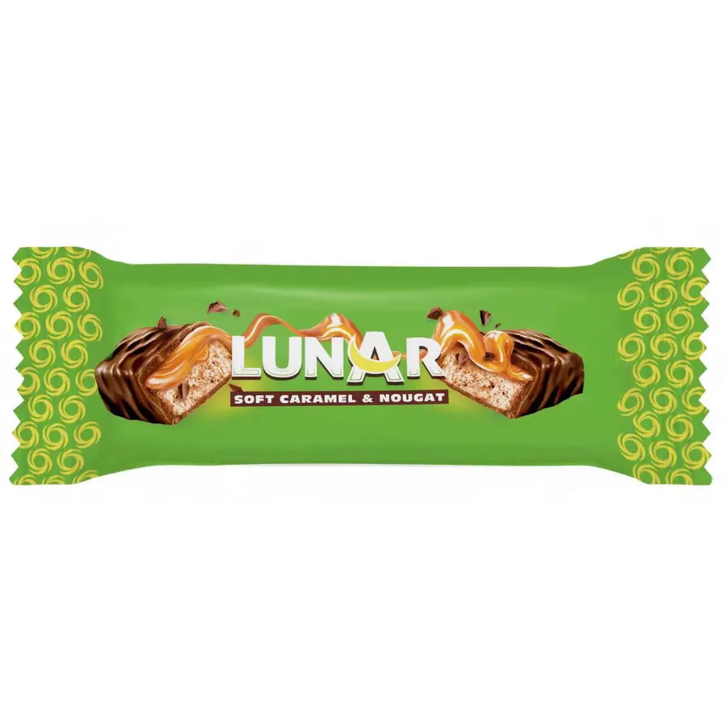لونار مينى بار بالكراميل والنوجا مغطى بالشوكولاتة 40 جم/LUNAR GLAZED CANDY FILLED WITH SOFT CARAMEL AND NOUGAT 40 G