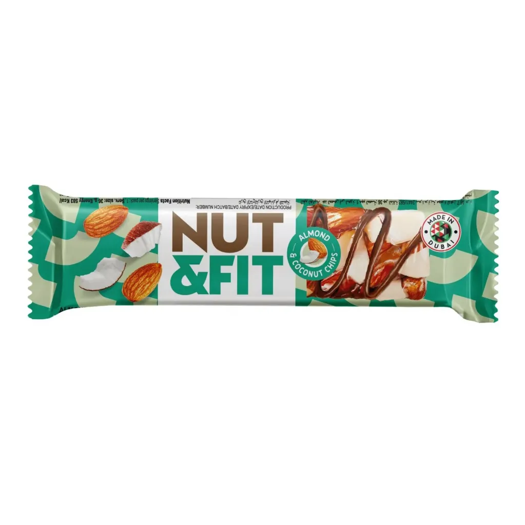 نوت اند فيت بار اللوز والفول وجوز الهند  36 جم/NUT&FIT ALMOND COCONUT BAR 36 G