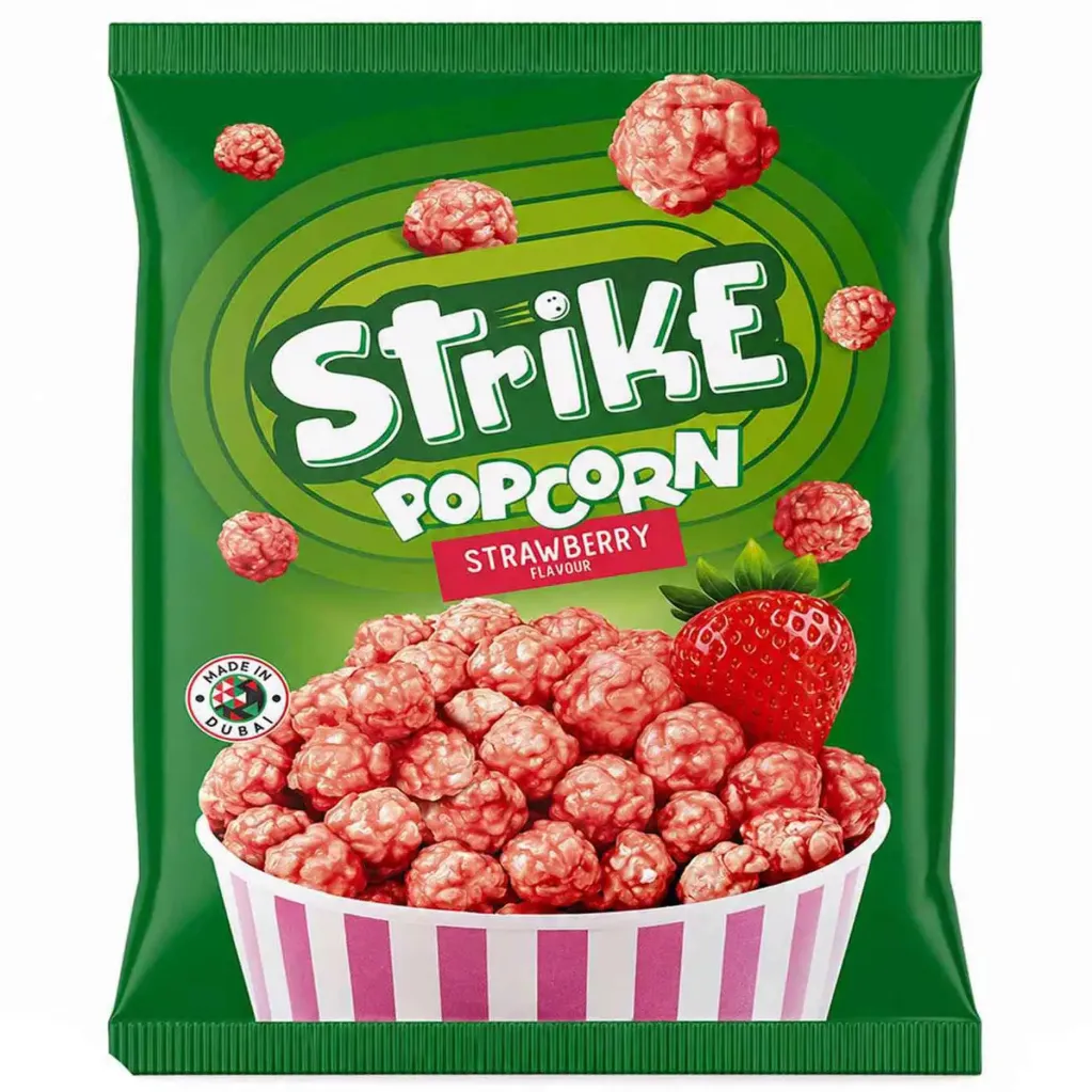 سترايك بوب كورن بالفراولة 140 جم/STRIKE POP CORN WITH STRAWBERRY 140G