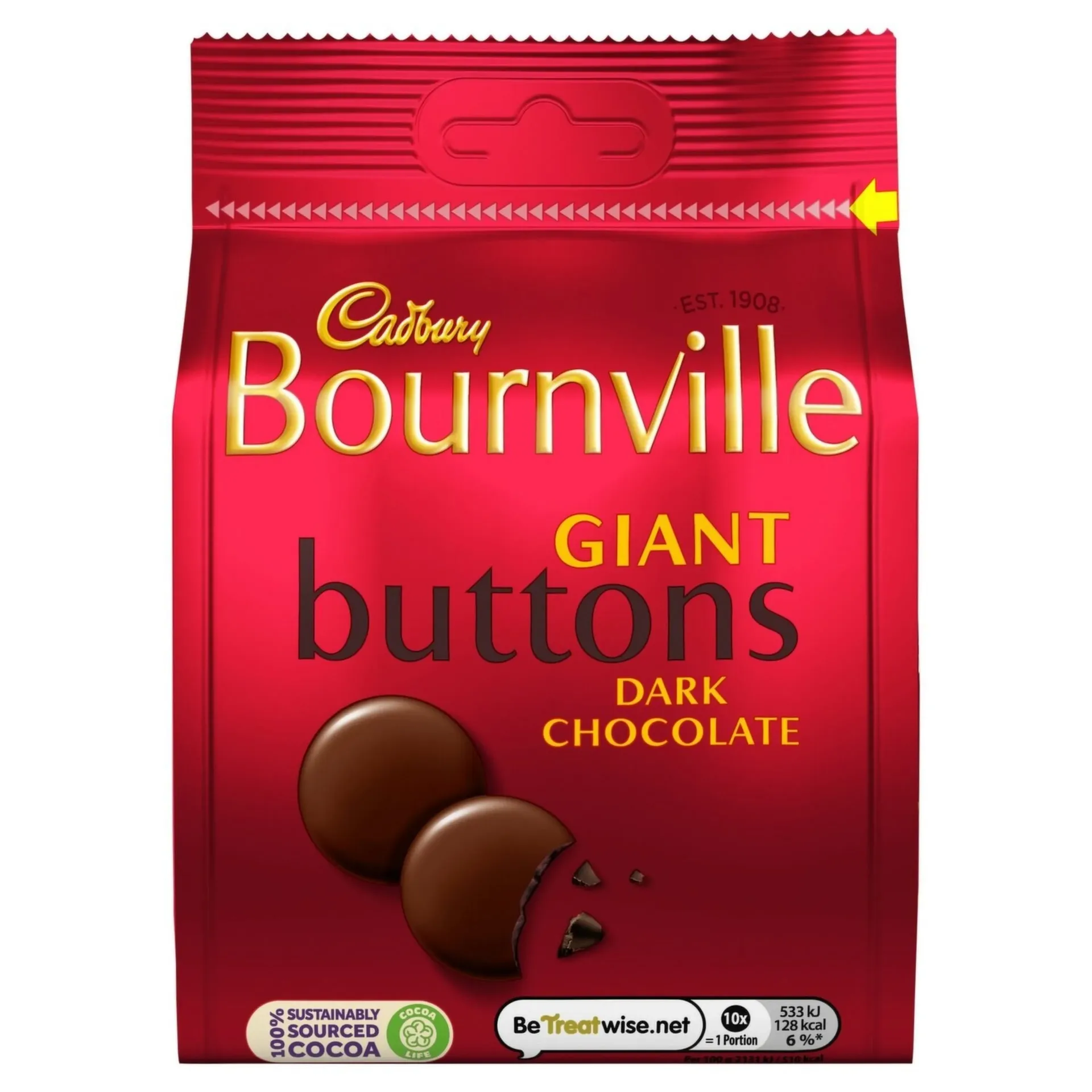 كادبورى بورنفيل جاينت باتن 100  جم/CADBURY BOURNVILLE GAINTS BUTTONS 100 G