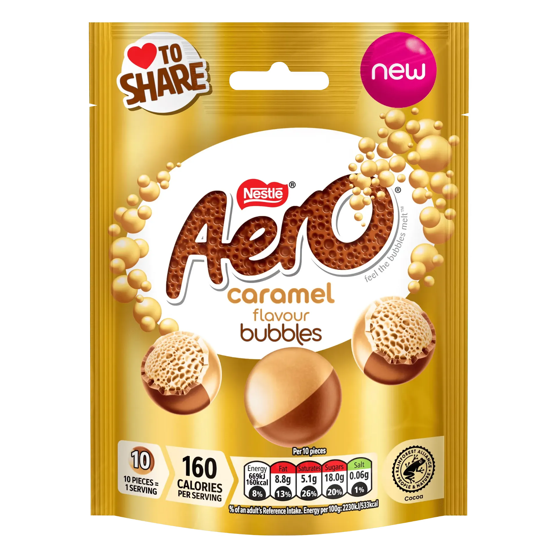 نستلة ايرو بابلس الكراميل 92 جم/NESTLE AERO CARAMEL BUBBLE 92 G