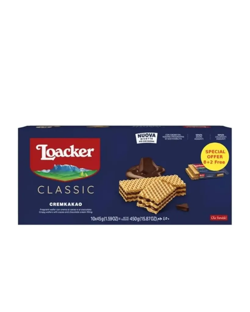 لوكر كلاسيك كريم الكاكاو  10*45 جم/LOACKER CLASSIC CREMKAKAO 10*45 G