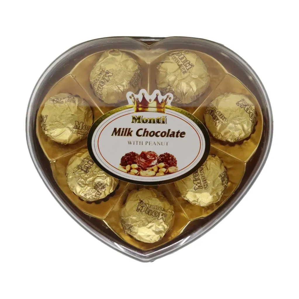 مونتى شوكولاتة بالفول السودانى على شكل قلب 100 جم/MONTI CHOCOLATE WITH PEANUT HEART SHAPED 100 G