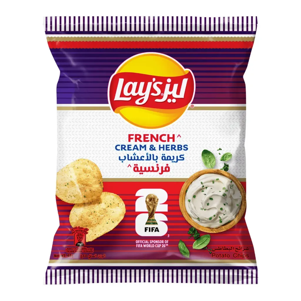 ليز كريمة بالأعشاب الفرنسية 45  جم/LAY'S FRENCH CREAM&HERBS 45 G