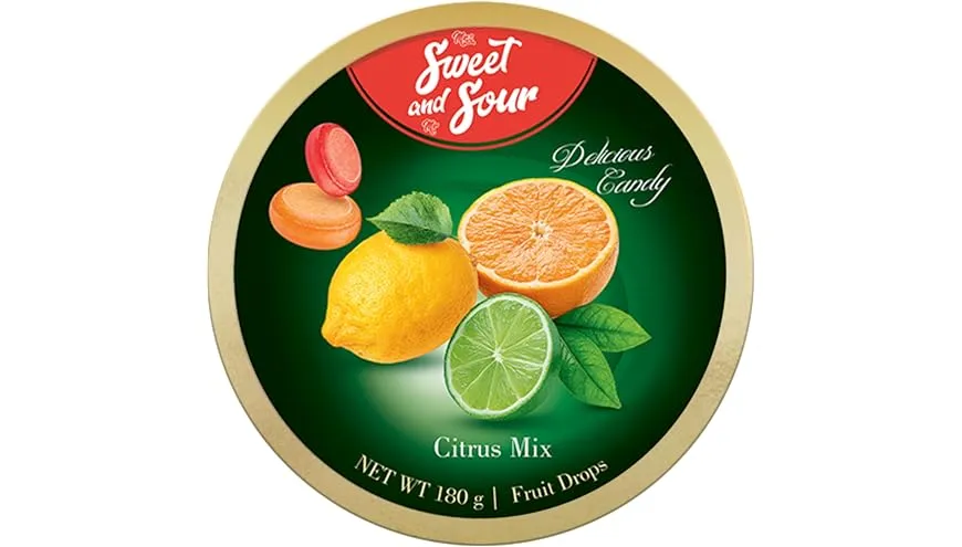 سويت اند ساور كاندى مكس الحمضيات 180  جم SWEET AND SOUR CANDY CITRUS MIX 180 G